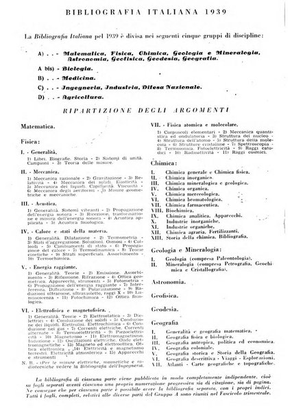 Bibliografia italiana. Gruppo A, Scienze matematiche, fisiche e biologiche, geografia