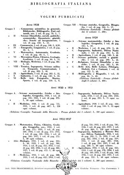 Bibliografia italiana. Gruppo A, Scienze matematiche, fisiche e biologiche, geografia