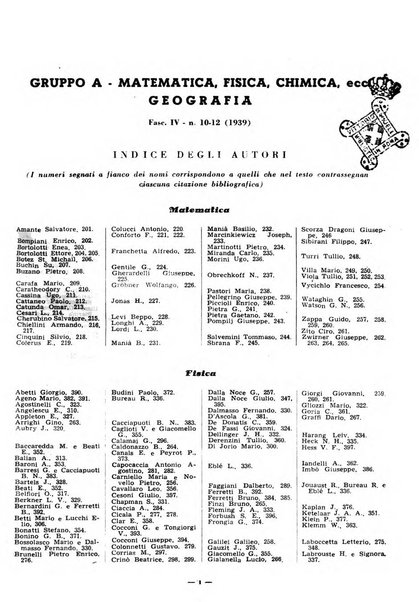 Bibliografia italiana. Gruppo A, Scienze matematiche, fisiche e biologiche, geografia