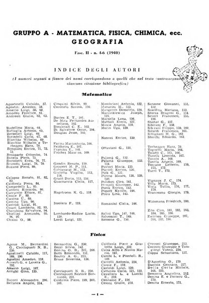 Bibliografia italiana. Gruppo A, Scienze matematiche, fisiche e biologiche, geografia