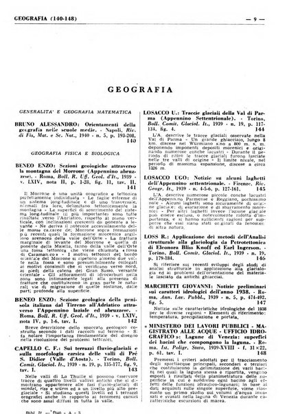 Bibliografia italiana. Gruppo A, Scienze matematiche, fisiche e biologiche, geografia