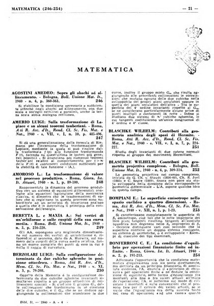 Bibliografia italiana. Gruppo A, Scienze matematiche, fisiche e biologiche, geografia