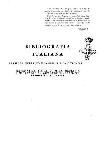 Bibliografia italiana. Gruppo A, Scienze matematiche, fisiche e biologiche, geografia