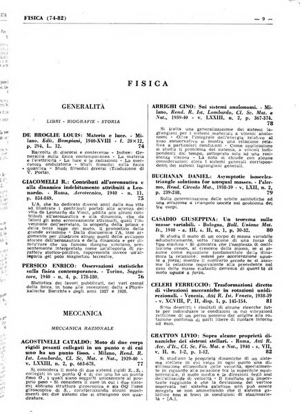 Bibliografia italiana. Gruppo A, Scienze matematiche, fisiche e biologiche, geografia