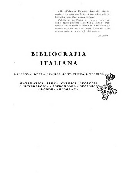 Bibliografia italiana. Gruppo A, Scienze matematiche, fisiche e biologiche, geografia