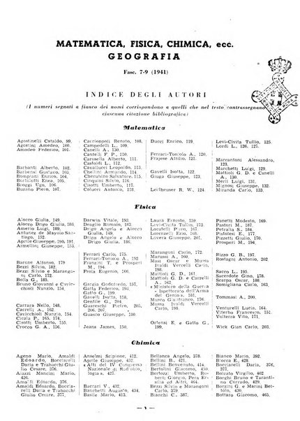 Bibliografia italiana. Gruppo A, Scienze matematiche, fisiche e biologiche, geografia