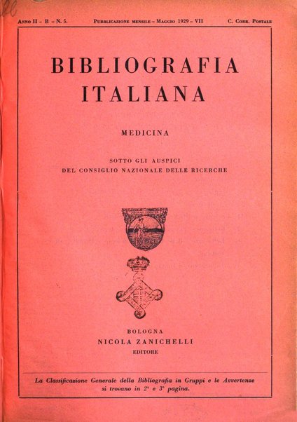 Bibliografia italiana. Gruppo B, Medicina