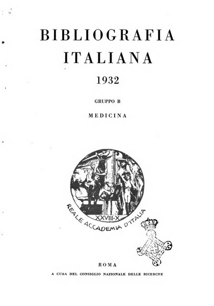 Bibliografia italiana. Gruppo B, Medicina