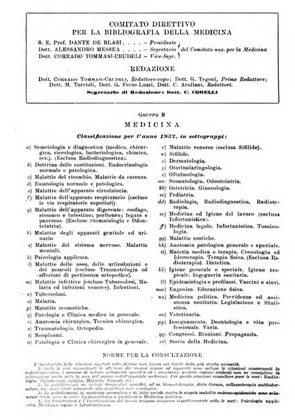 Bibliografia italiana. Gruppo B, Medicina