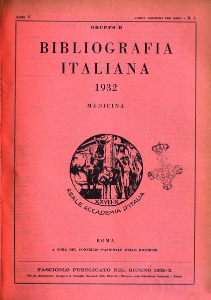 Bibliografia italiana. Gruppo B, Medicina