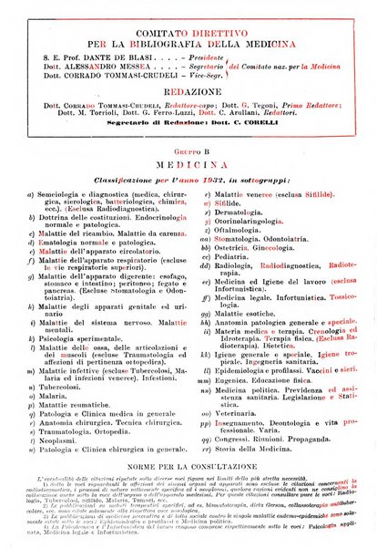 Bibliografia italiana. Gruppo B, Medicina