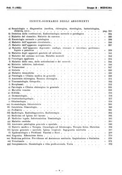 Bibliografia italiana. Gruppo B, Medicina