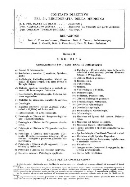 Bibliografia italiana. Gruppo B, Medicina