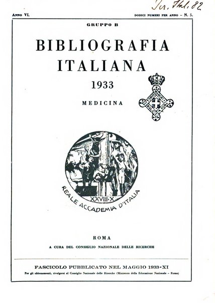 Bibliografia italiana. Gruppo B, Medicina