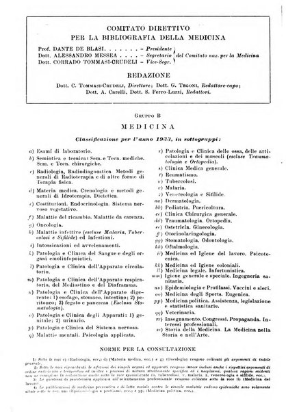 Bibliografia italiana. Gruppo B, Medicina