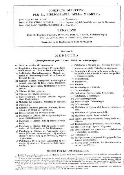 Bibliografia italiana. Gruppo B, Medicina