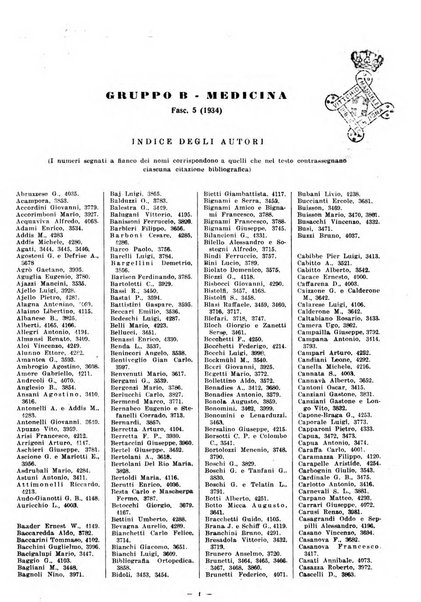 Bibliografia italiana. Gruppo B, Medicina