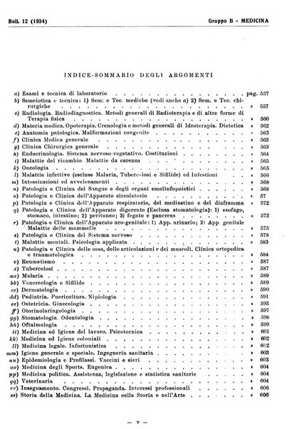 Bibliografia italiana. Gruppo B, Medicina