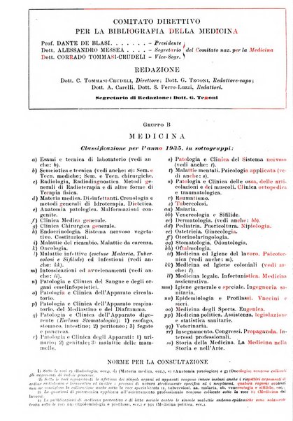 Bibliografia italiana. Gruppo B, Medicina