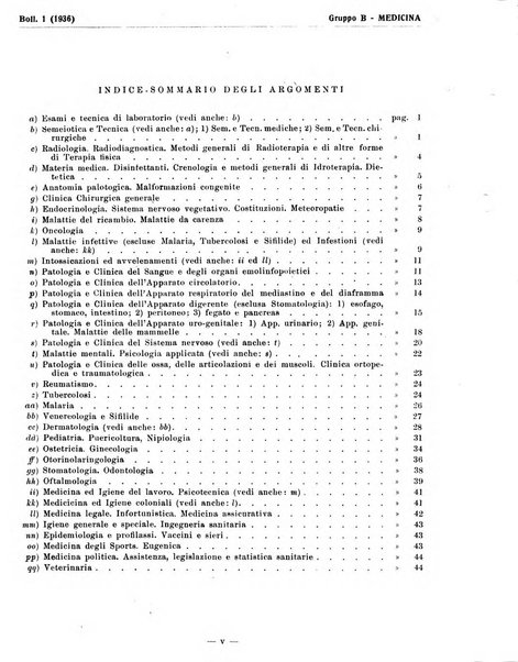 Bibliografia italiana. Gruppo B, Medicina