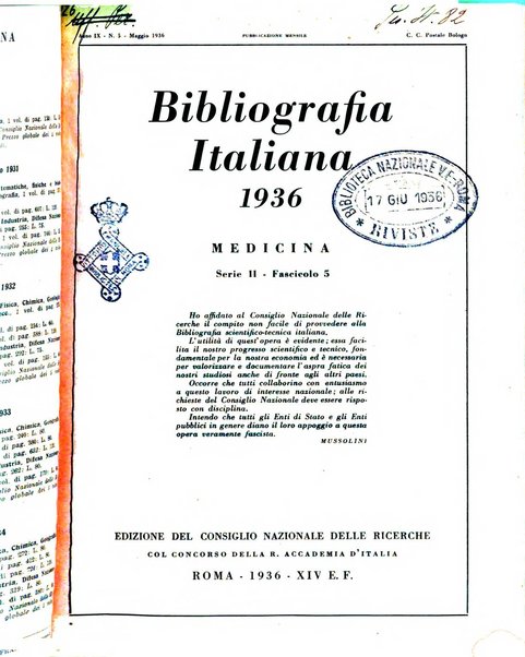 Bibliografia italiana. Gruppo B, Medicina