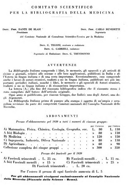 Bibliografia italiana. Gruppo B, Medicina