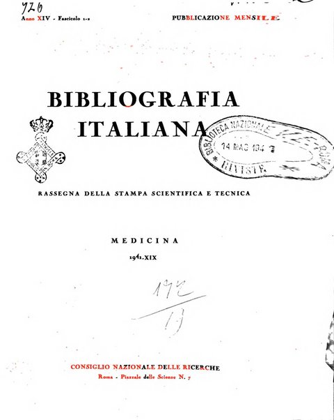 Bibliografia italiana. Gruppo B, Medicina