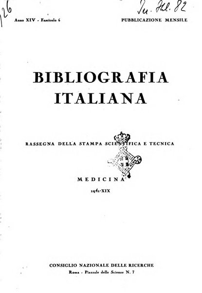 Bibliografia italiana. Gruppo B, Medicina