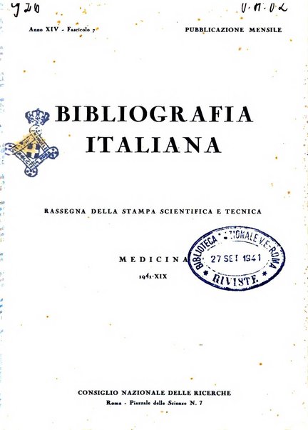 Bibliografia italiana. Gruppo B, Medicina