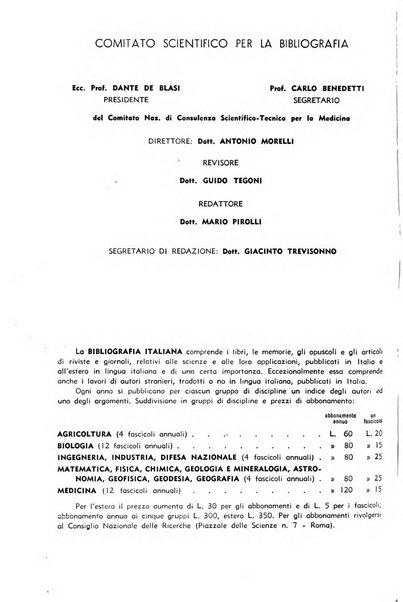 Bibliografia italiana. Gruppo B, Medicina