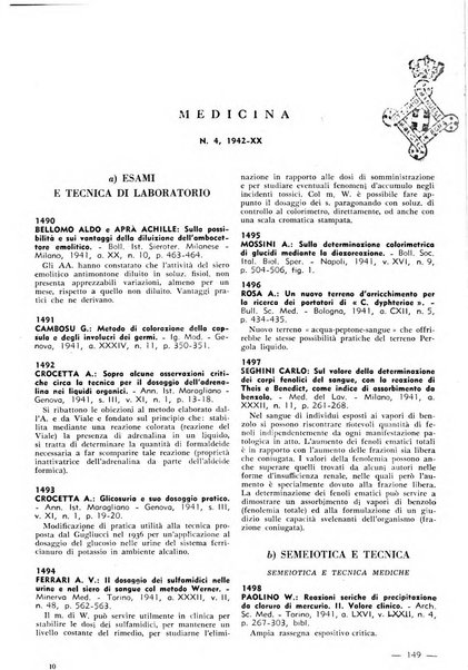 Bibliografia italiana. Gruppo B, Medicina