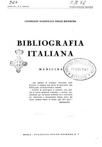 Bibliografia italiana. Gruppo B, Medicina