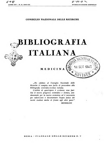 Bibliografia italiana. Gruppo B, Medicina