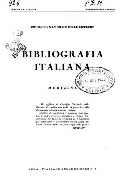 Bibliografia italiana. Gruppo B, Medicina