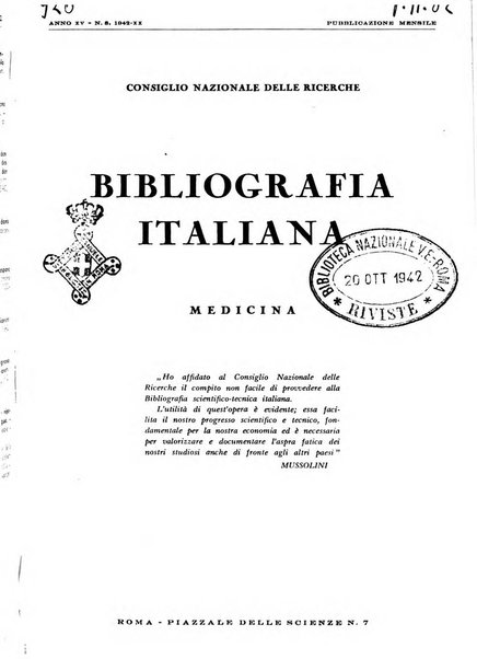 Bibliografia italiana. Gruppo B, Medicina