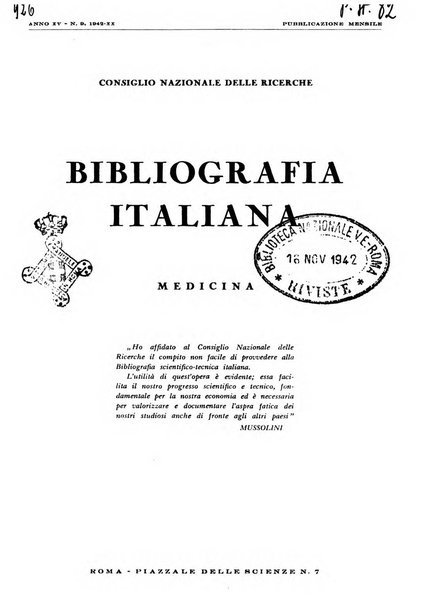 Bibliografia italiana. Gruppo B, Medicina