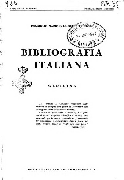 Bibliografia italiana. Gruppo B, Medicina