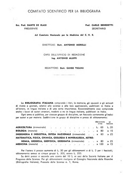 Bibliografia italiana. Gruppo B, Medicina