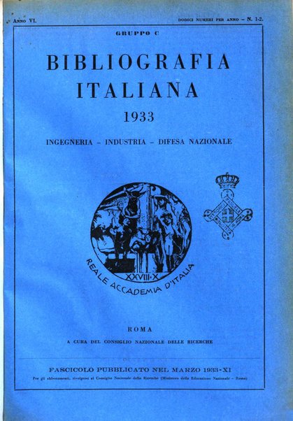 Bibliografia italiana. Gruppo C, Ingegneria, industria, difesa nazionale