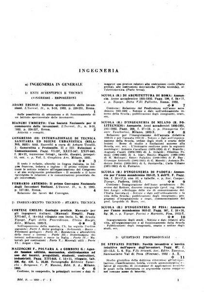 Bibliografia italiana. Gruppo C, Ingegneria, industria, difesa nazionale