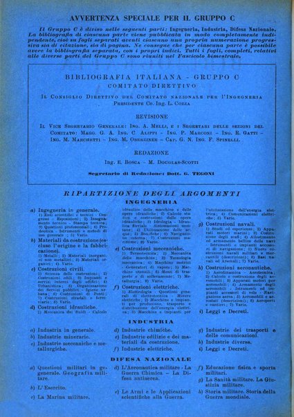 Bibliografia italiana. Gruppo C, Ingegneria, industria, difesa nazionale