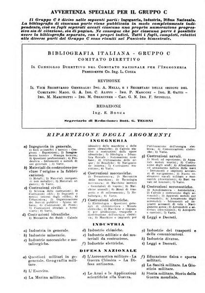 Bibliografia italiana. Gruppo C, Ingegneria, industria, difesa nazionale