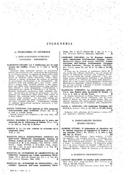 Bibliografia italiana. Gruppo C, Ingegneria, industria, difesa nazionale