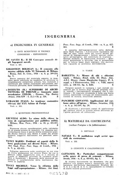 Bibliografia italiana. Gruppo C, Ingegneria, industria, difesa nazionale