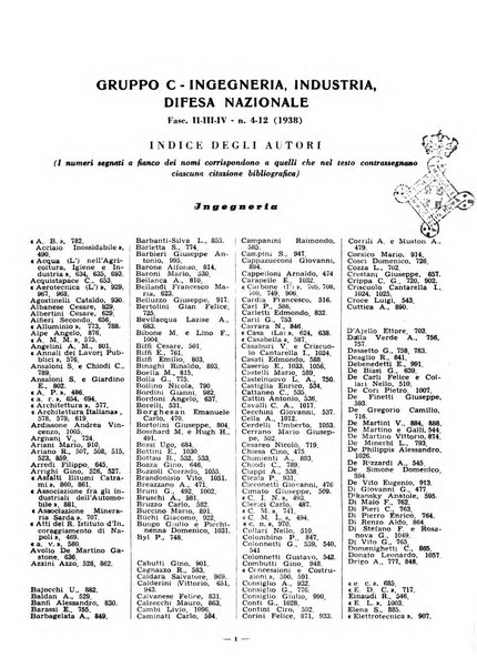 Bibliografia italiana. Gruppo C, Ingegneria, industria, difesa nazionale