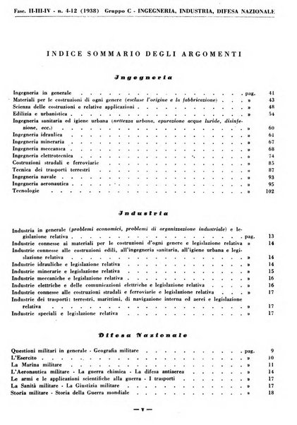 Bibliografia italiana. Gruppo C, Ingegneria, industria, difesa nazionale