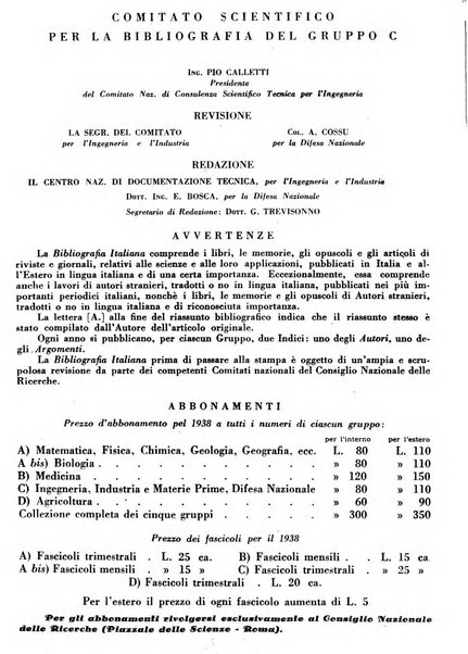 Bibliografia italiana. Gruppo C, Ingegneria, industria, difesa nazionale