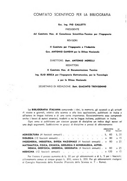 Bibliografia italiana. Gruppo C, Ingegneria, industria, difesa nazionale