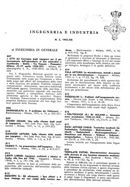 Bibliografia italiana. Gruppo C, Ingegneria, industria, difesa nazionale