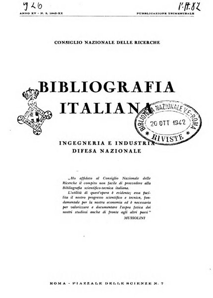 Bibliografia italiana. Gruppo C, Ingegneria, industria, difesa nazionale